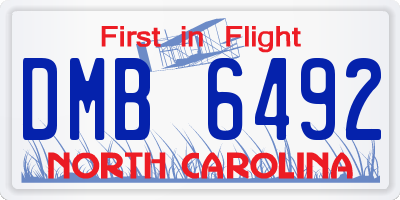 NC license plate DMB6492
