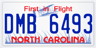 NC license plate DMB6493