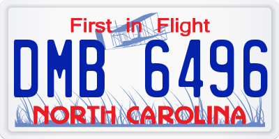 NC license plate DMB6496
