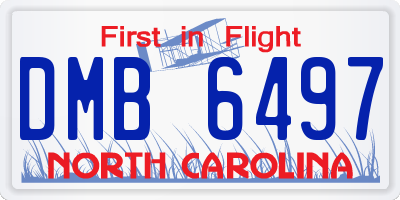 NC license plate DMB6497
