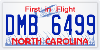 NC license plate DMB6499