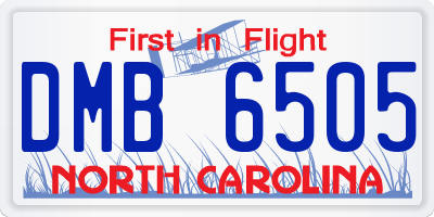 NC license plate DMB6505