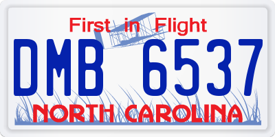 NC license plate DMB6537