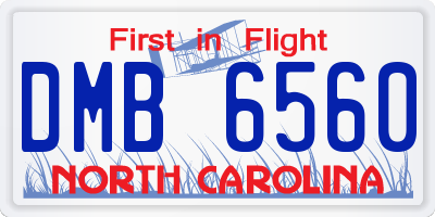 NC license plate DMB6560