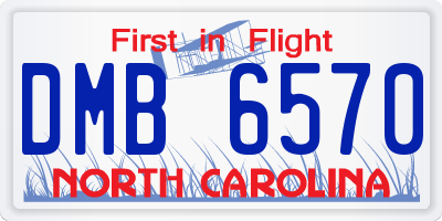 NC license plate DMB6570
