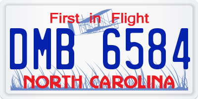 NC license plate DMB6584