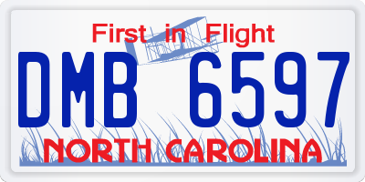 NC license plate DMB6597