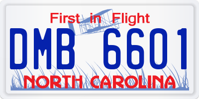 NC license plate DMB6601