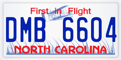 NC license plate DMB6604