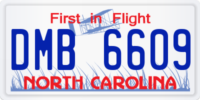 NC license plate DMB6609