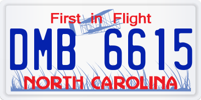 NC license plate DMB6615