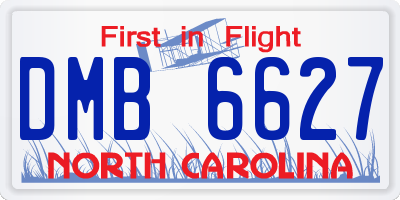 NC license plate DMB6627