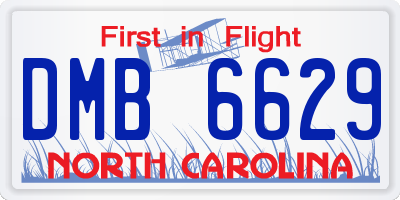 NC license plate DMB6629