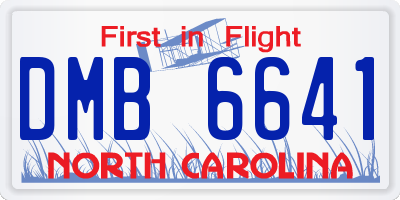NC license plate DMB6641
