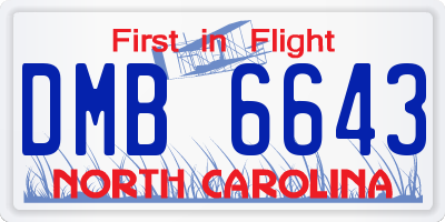 NC license plate DMB6643
