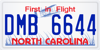 NC license plate DMB6644