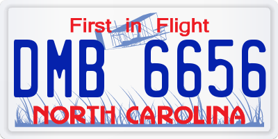 NC license plate DMB6656