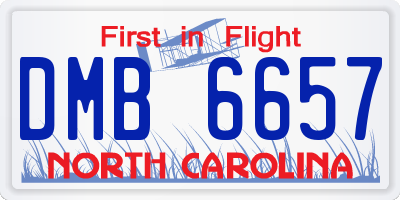 NC license plate DMB6657