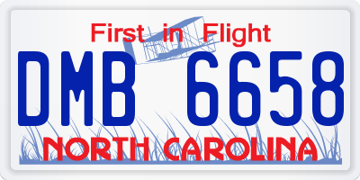 NC license plate DMB6658