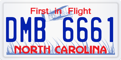 NC license plate DMB6661