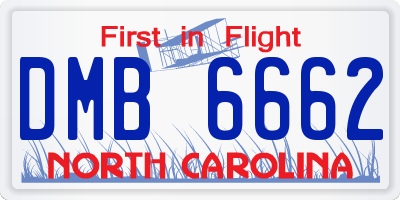 NC license plate DMB6662