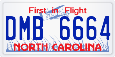 NC license plate DMB6664