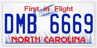 NC license plate DMB6669
