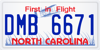 NC license plate DMB6671