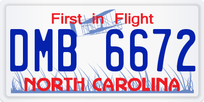 NC license plate DMB6672