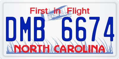 NC license plate DMB6674