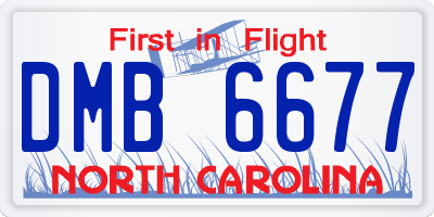 NC license plate DMB6677