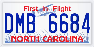 NC license plate DMB6684