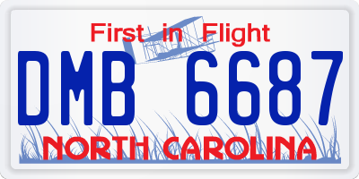 NC license plate DMB6687