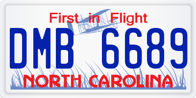 NC license plate DMB6689