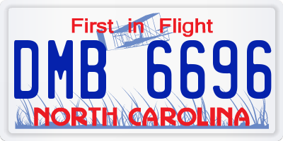 NC license plate DMB6696
