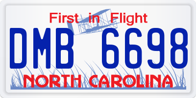 NC license plate DMB6698