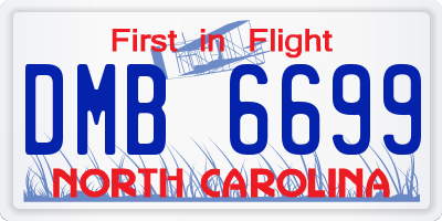 NC license plate DMB6699