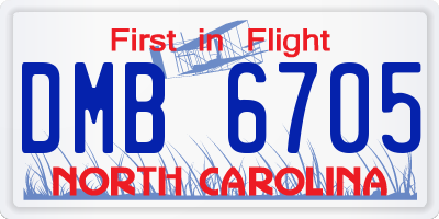 NC license plate DMB6705