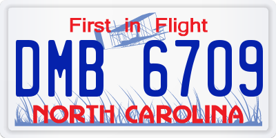 NC license plate DMB6709
