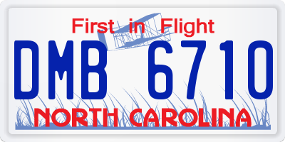 NC license plate DMB6710