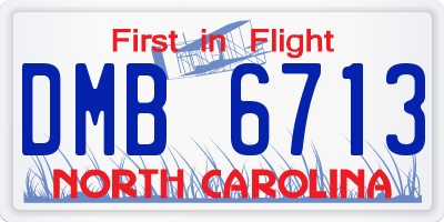 NC license plate DMB6713