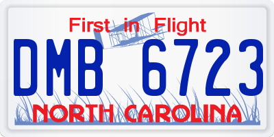 NC license plate DMB6723