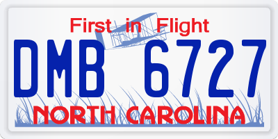 NC license plate DMB6727