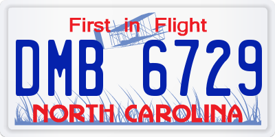 NC license plate DMB6729