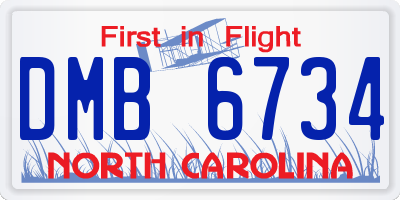 NC license plate DMB6734