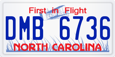 NC license plate DMB6736