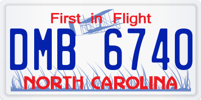 NC license plate DMB6740