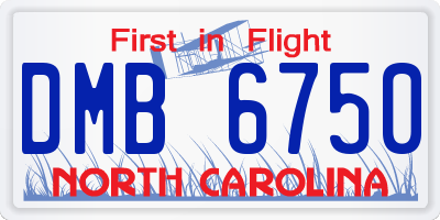 NC license plate DMB6750