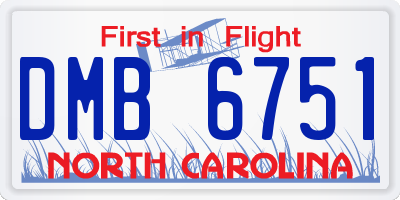 NC license plate DMB6751