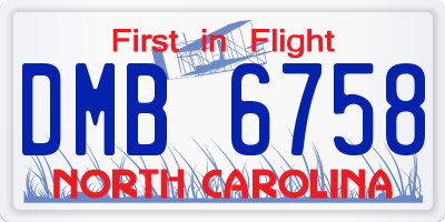 NC license plate DMB6758